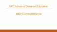 MBA Correspondence - MIT School of Distance Education PowerPoint PPT Presentation