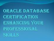 Enhance your Professional Skills with Oracle Database Certification