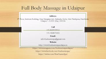 Full Body Massage in Udaipur