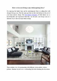 How to design your living area?
