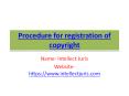 Procedure for registration of copyright PowerPoint PPT Presentation