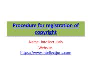 Procedure for registration of copyright