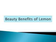 Beauty Benefits of Lemon