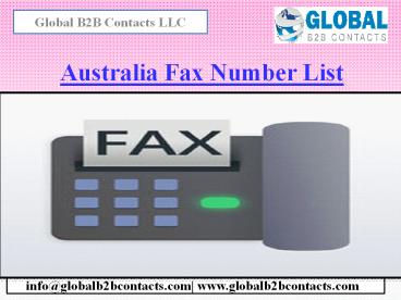 Australia Fax Number List