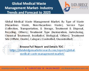 Global Medical Waste Management Market- Industry Trends and Forecast to 2025 (1)