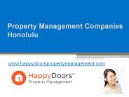Property Management Companies Honolulu - www.happydoorspropertymanagement.com