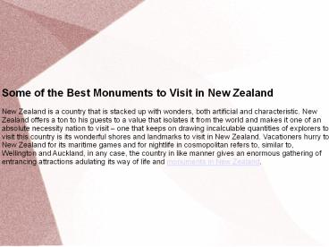 monuments in New Zealand