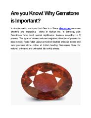 Do you know why Gemstone Important