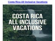 Costa Rica All Inclusive Vacations