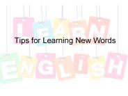 Tips for Learning New Words