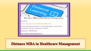 Distance MBA in Healthcare Management