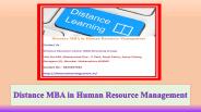Distance MBA in Human Resource Management