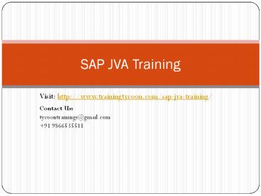 SAP JVA Training | Joint Venture Accounting Online Training