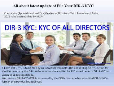 All about udate of  director's KYC-3