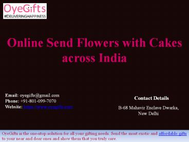 Online Send Flowers with Cakes across India - OyeGifts