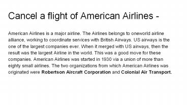 Cancel a flight of American Airlines (1)