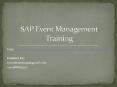 SAP Event Management online Training | SAP EM Corporate Training PowerPoint PPT Presentation