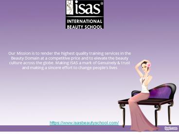 Post Graduate Diploma in Cosmetology | isas