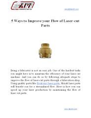5 Ways to Improve your Flow of Laser-cut Parts