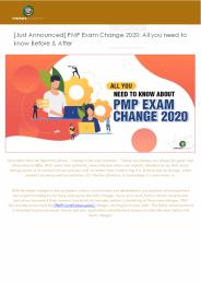 PMP Exam Changes in 2020