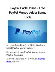 PayPal Hack Online - PayPal Money Adder BennyTools