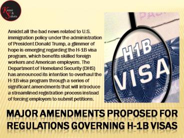 Major Amendments Proposed for Regulations Governing H-1B Visas