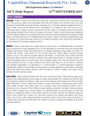 MCX daily Report
