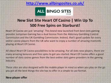 New Slot Site Heart Of Casino | Win Up To 500 Free Spins on Starburst!