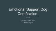 Emotional Support Dog Certification
