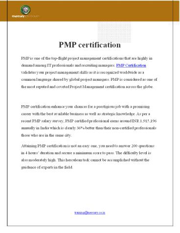 How To Get PMP Certification