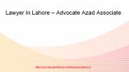 Lawyer In Lahore Pakistan - Advocate Azad Law