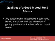 Qualities of a Good Mutual Fund Advisor