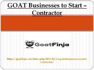 GOAT Businesses to Start – Contractor