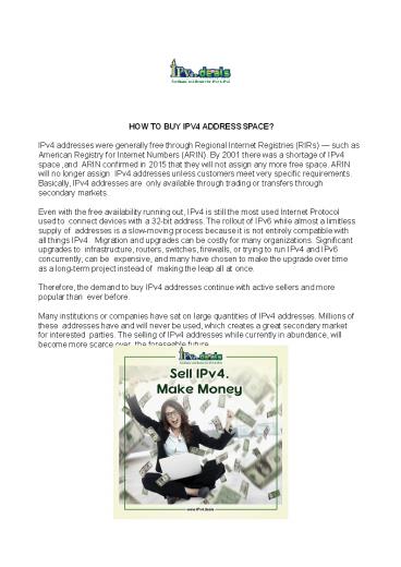 IPv4 Broker Service Provider | European IPs IPv4 Ipv6