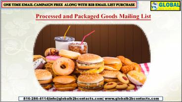 Processed and Packaged Goods Mailing List