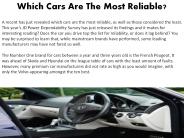 Which Cars Are The Most Reliable? PowerPoint PPT Presentation