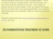 De-pigmentation Treatment at Home