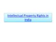 Intellectual property law in India PowerPoint PPT Presentation