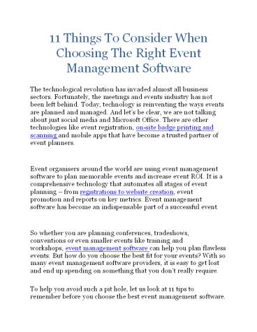 11 Things To Consider When Choosing The Right Event Management Software