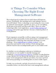 11 Things To Consider When Choosing The Right Event Management Software