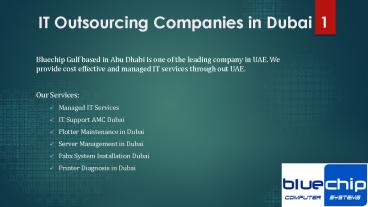 IT service providers in Dubai - Bluechip Gulf Dubai