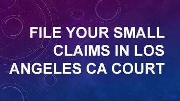File Your Small Claims