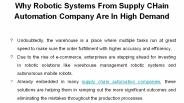 Why Robotic Systems From Supply CHain Automation COmpany Are In High Demand