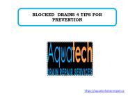 BLOCKED  DRAINS 4 TIPS FOR PREVENTION