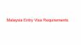 Malaysia Entry Visa Requirements With Documents