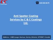 Anti Spatter Coating Services