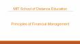 Principles of Financial Management - MIT School of Distance Education PowerPoint PPT Presentation