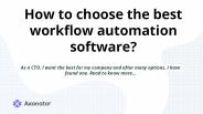 How to choose the best workflow automation software ?
