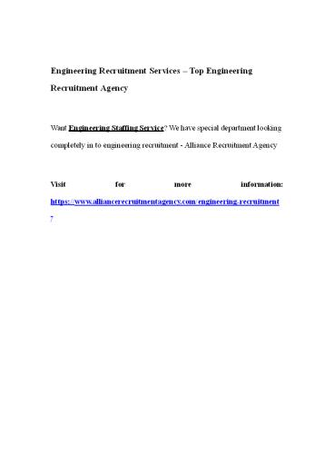 Engineering Recruitment Services – Top Engineering Recruitment Agency