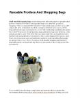 Reusable Produce And Shopping Bags